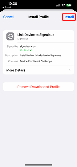 link device to signulous mocpogo ios