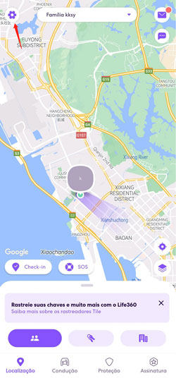abre configuracao Life360