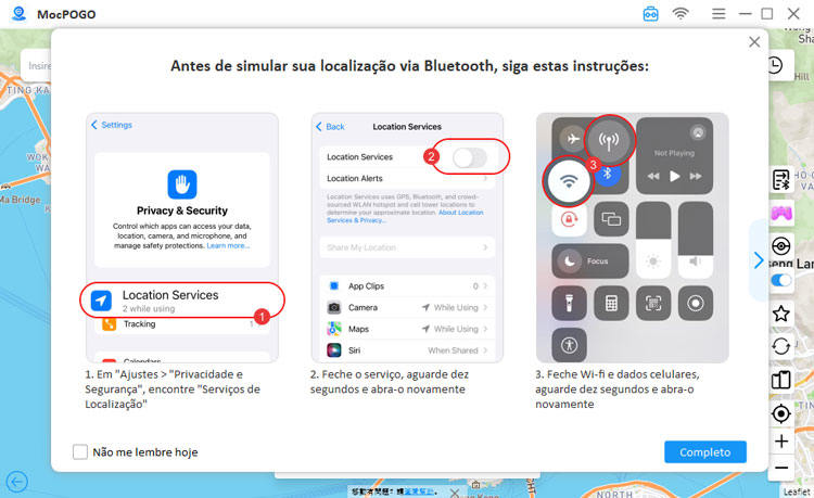 abre localização de serviço