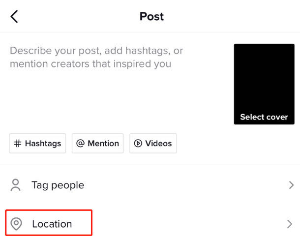 add location post tiktok