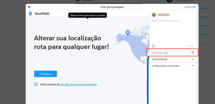 adicionar localizacao instagram