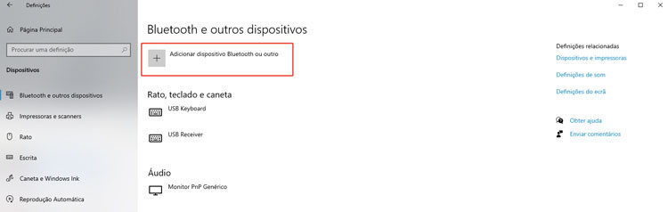 Adicionar Bluetooth