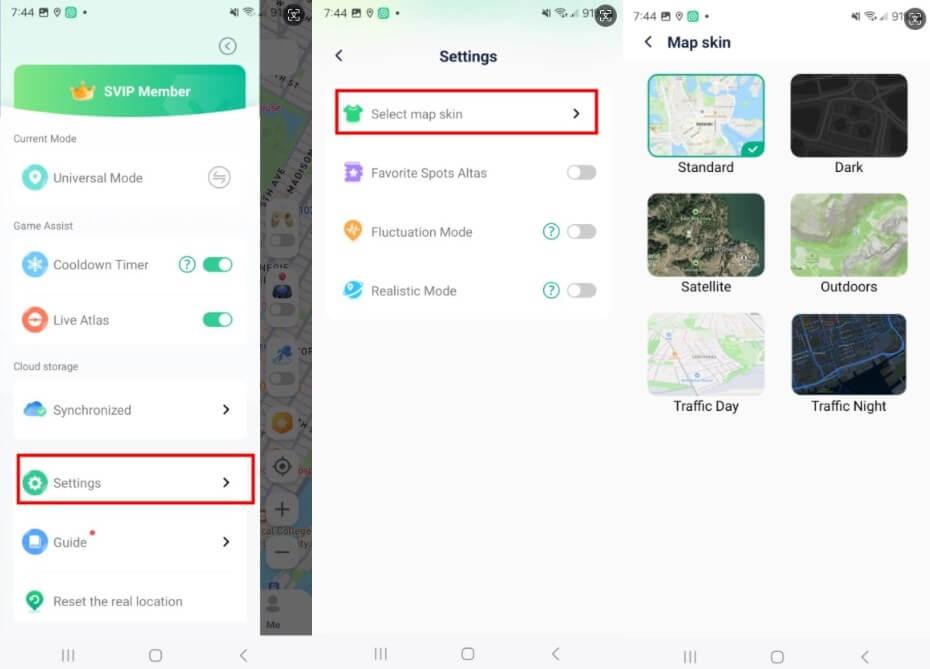 adjust location spoofing setting