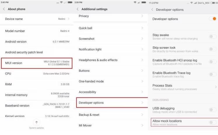 allow mock location on android