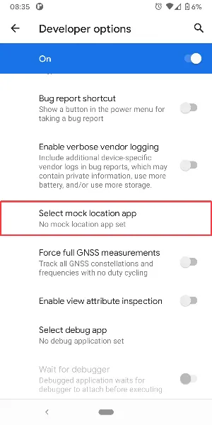 android developer options