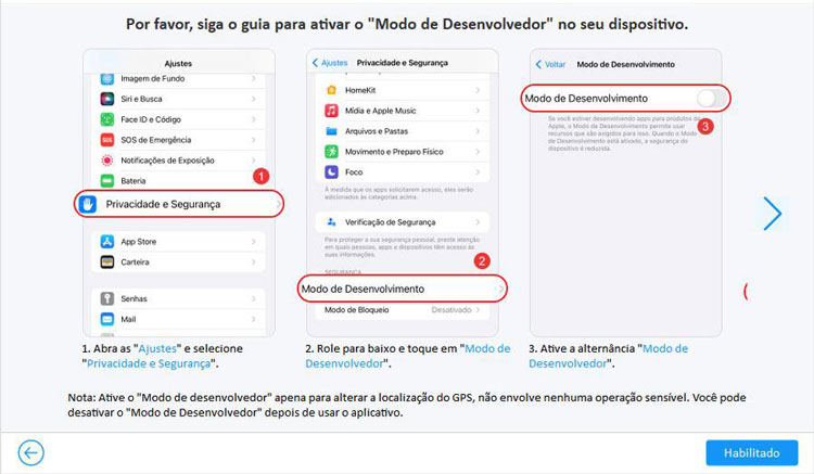 ativar modo de desenvolvedor