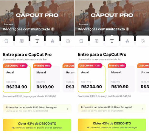 capcut promoção