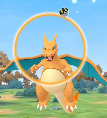 ポケモンgo 野生のリザードンを捕まえる