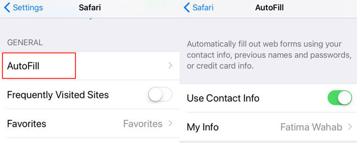 아이폰에서 자동완성 주소 변경하기