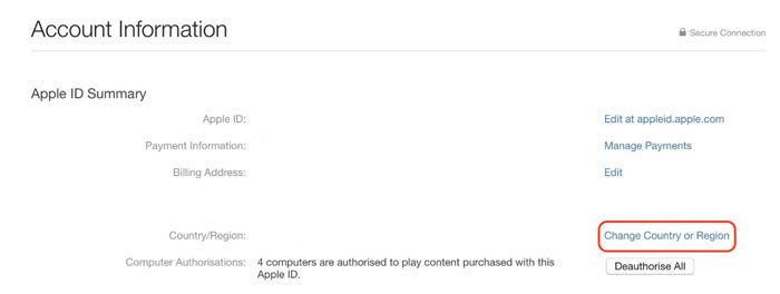 change country mac pc