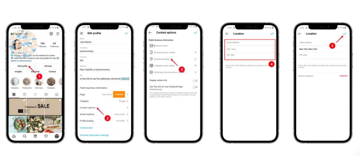 change instagram by profile settings