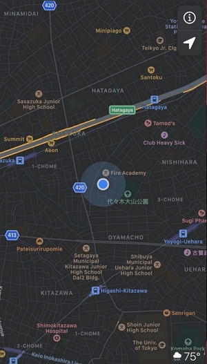 Location Fakerで位置変更成功