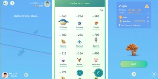 choose the traded pokemon