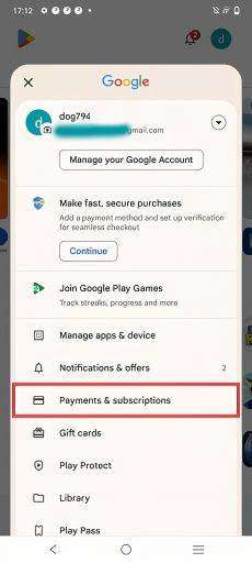 click google play payment and subscriptions