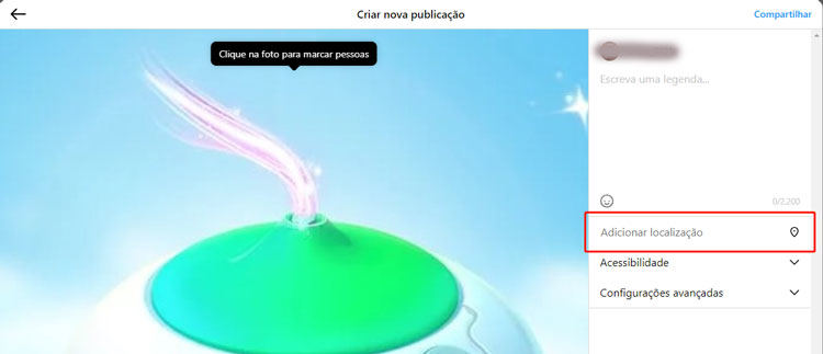 colocar localizacao no post instagram