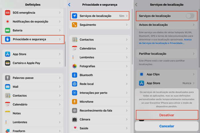Como ativar localizacao do app no iPhone