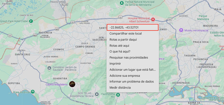 Como saber coordenadas pelo Google Maps