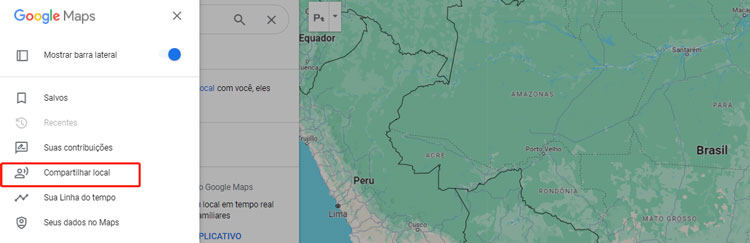 compartilhar local google maps