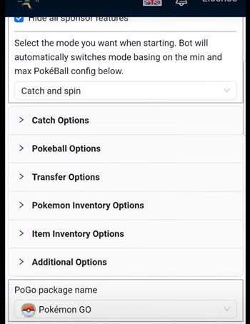 configurações de PGTools