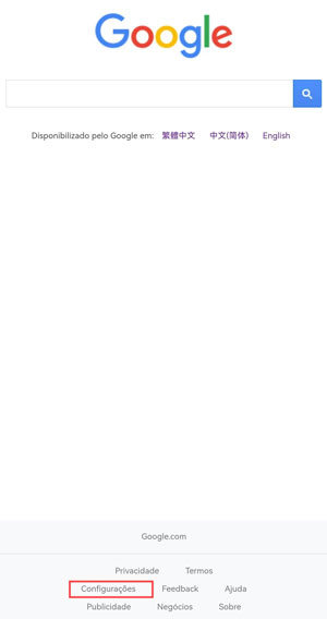 configurção Google celular