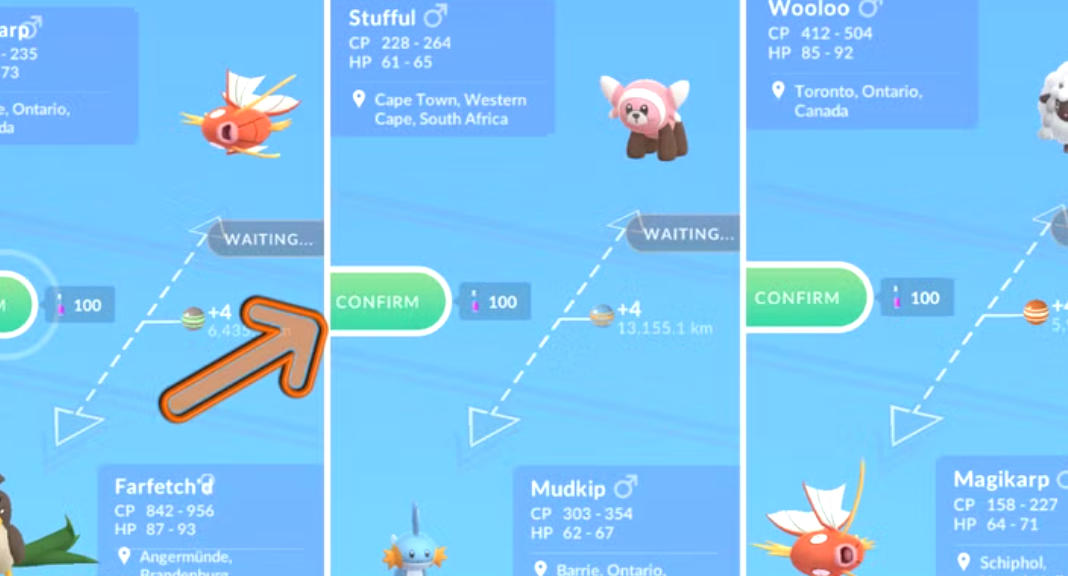 confirm trade in pokemon go