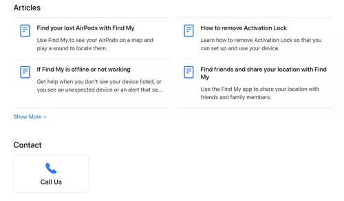 Contact apple Support online