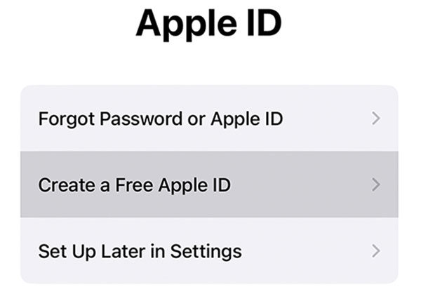 creat new apple id