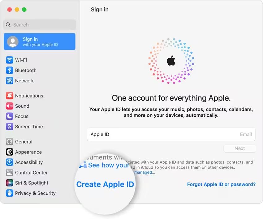 create new apple id on mac