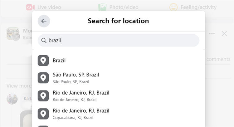 criar nova localizacao fb