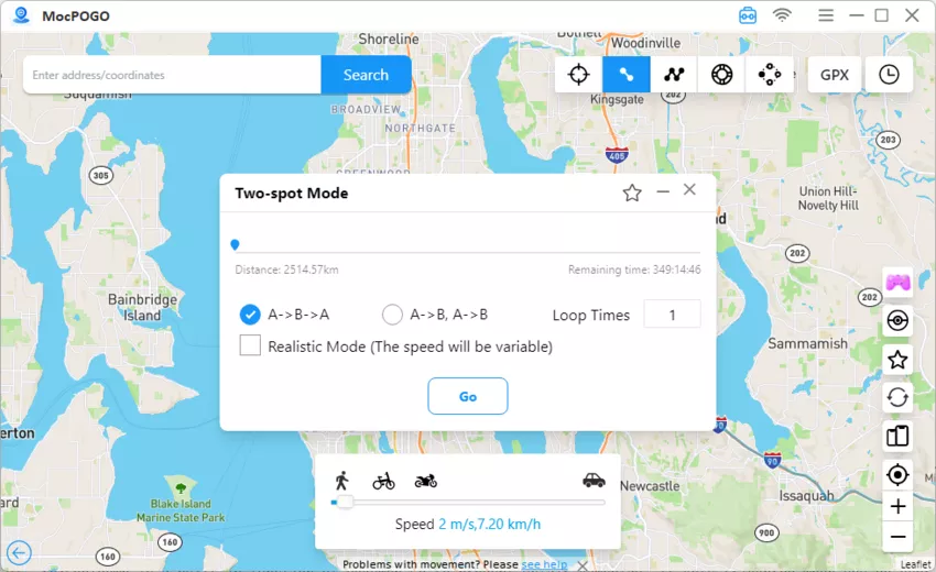 customize speed two spot mode mocpogo