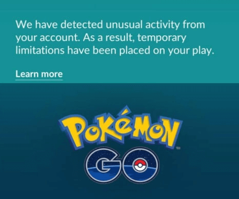 detect unusual activity in pokemon go
