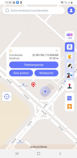 digite localizacao mocpogo android