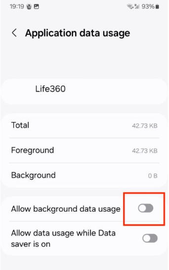 disable life360 background app refresh on android