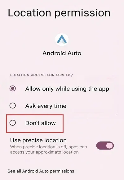 disable location on twitter for android
