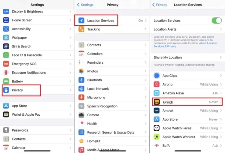 disable location service for grindr ios