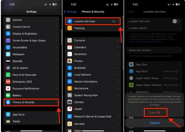 disable location service