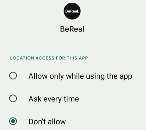dont allow bereal