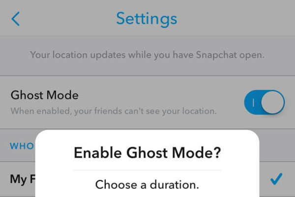 enable ghost mode snapchat