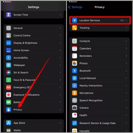 enable location iphone