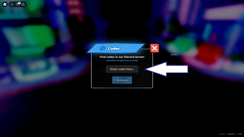 enter codes for anime card clash