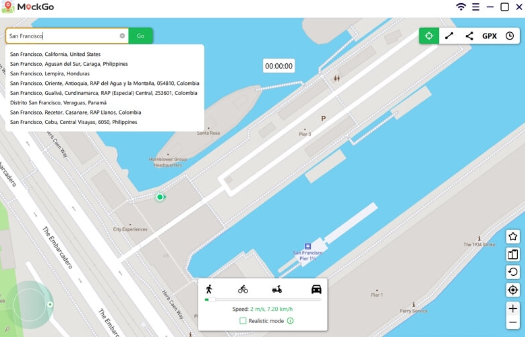enter the desired location address