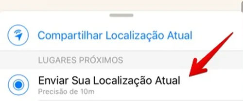 enviar localizacao whatsapp ios