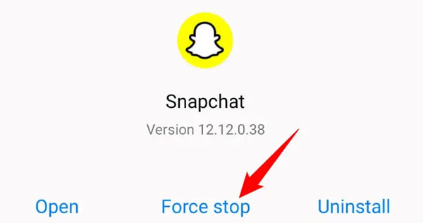 force stop snapchat