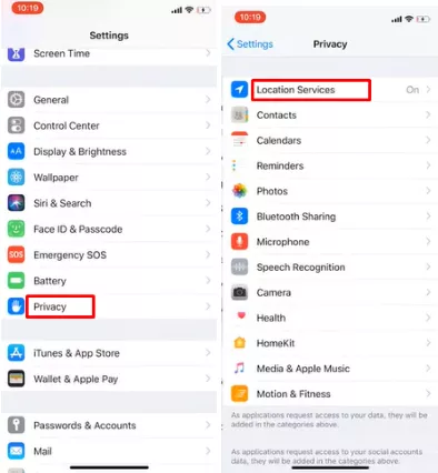 freeze iphone location from being tracked