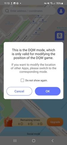 game mode dqw mocpogo for android