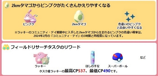 タマゴとレイドからラッキーを入手