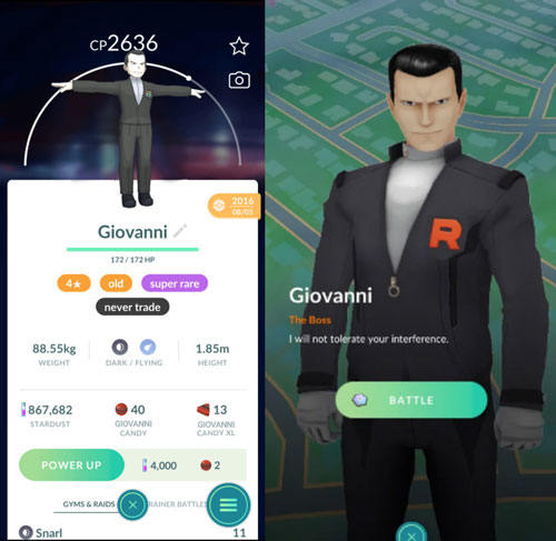 Giovanni Pokemon Go