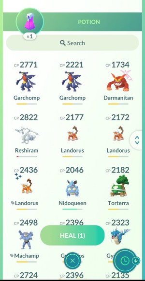 heal pokemon with potions pokemon go