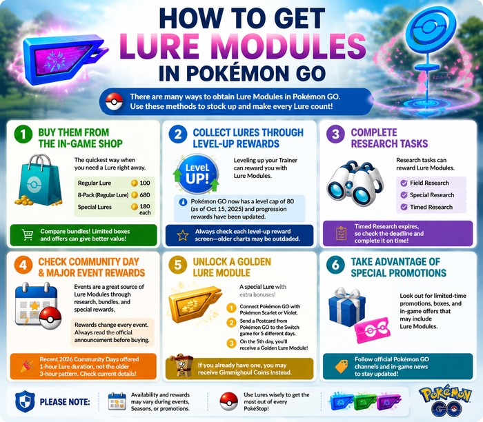 how to get pokemon go lure modules