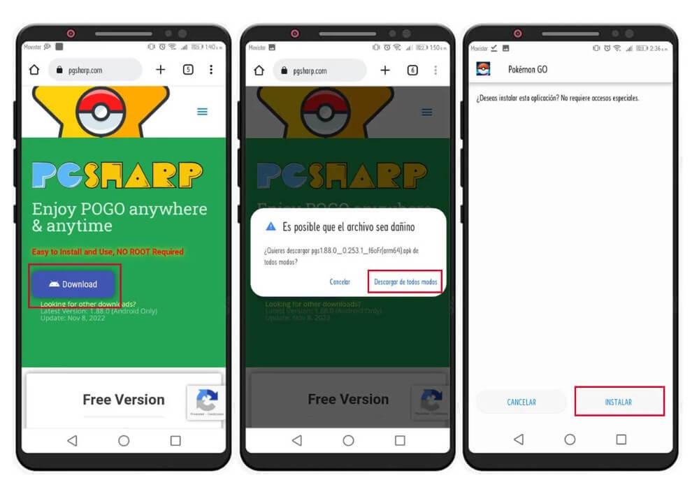install pgsharp and create your account